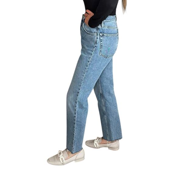 TOTEME Classic Cut Denim Light Wash Ankle Frayed Denim Jeans Women's Size 27 - Picture 3 of 14